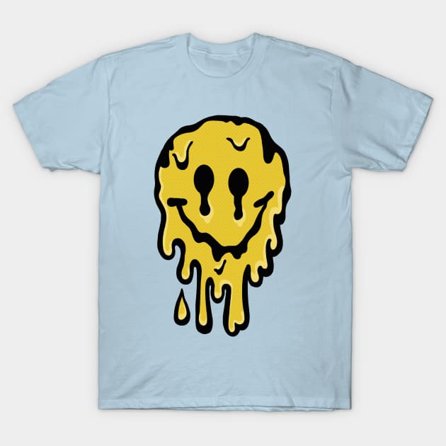 Acid Face Smiley Grime Melt T-Shirt by DankFutura